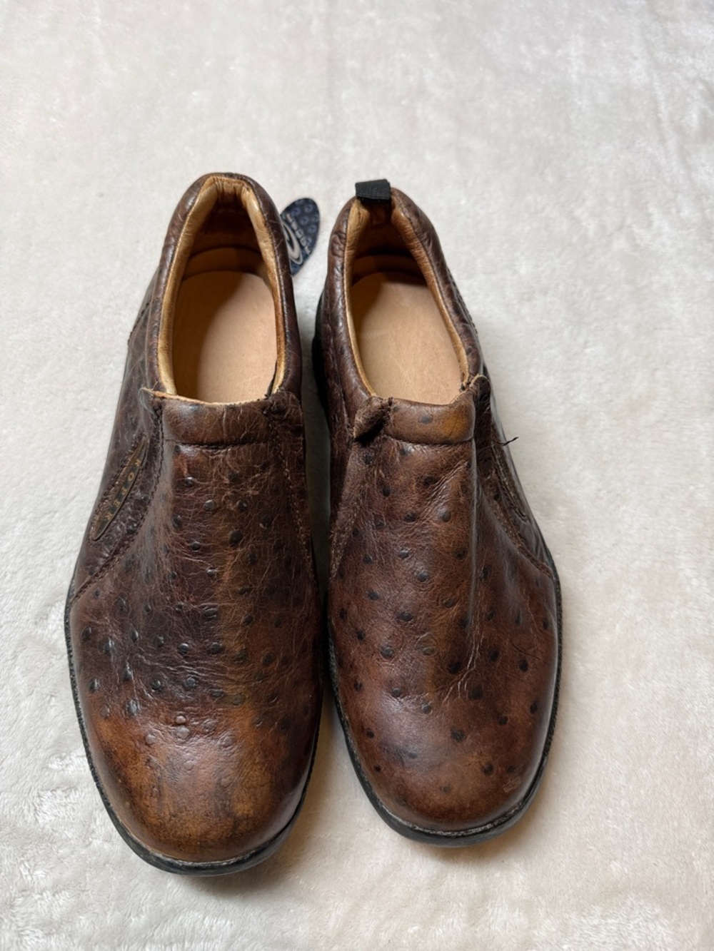 ⭐️New Roper Ostrich print mens leather slip on shoes men’s SZ 8.5